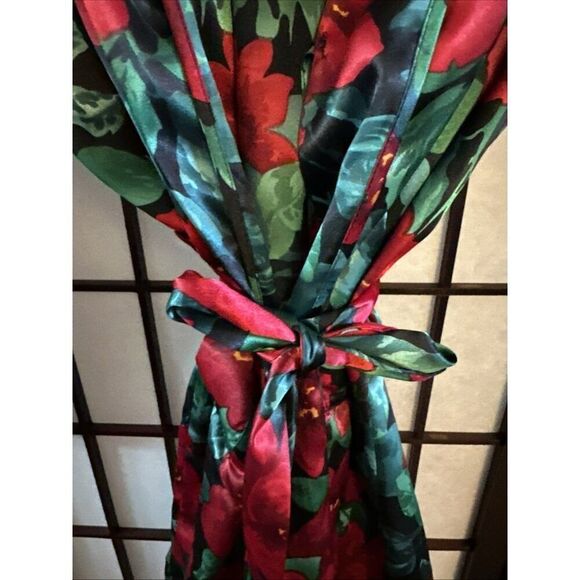 Vintage Victoria's Secret Gold Label Mini Length Floral Rose Print Robe O/S - Picture 4 of 6